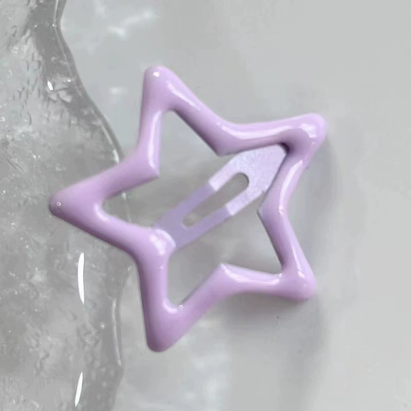 Заколка Hair Clip YK2 цветной стержень звезды, клип-баик бант пентаграмм для девочек, многоцветный 4.6×3.4 см