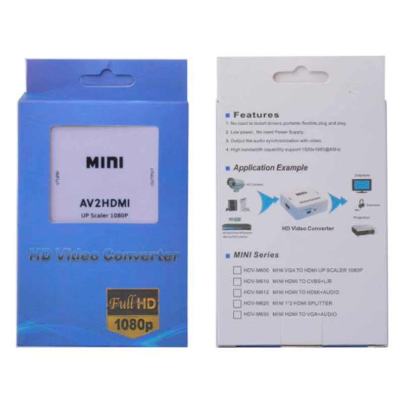 HDMI в AV/HDTV/VGA HD конвертер небольшой белый ящик Поддержка аудио делителя проводки для продвижения горячей продажи