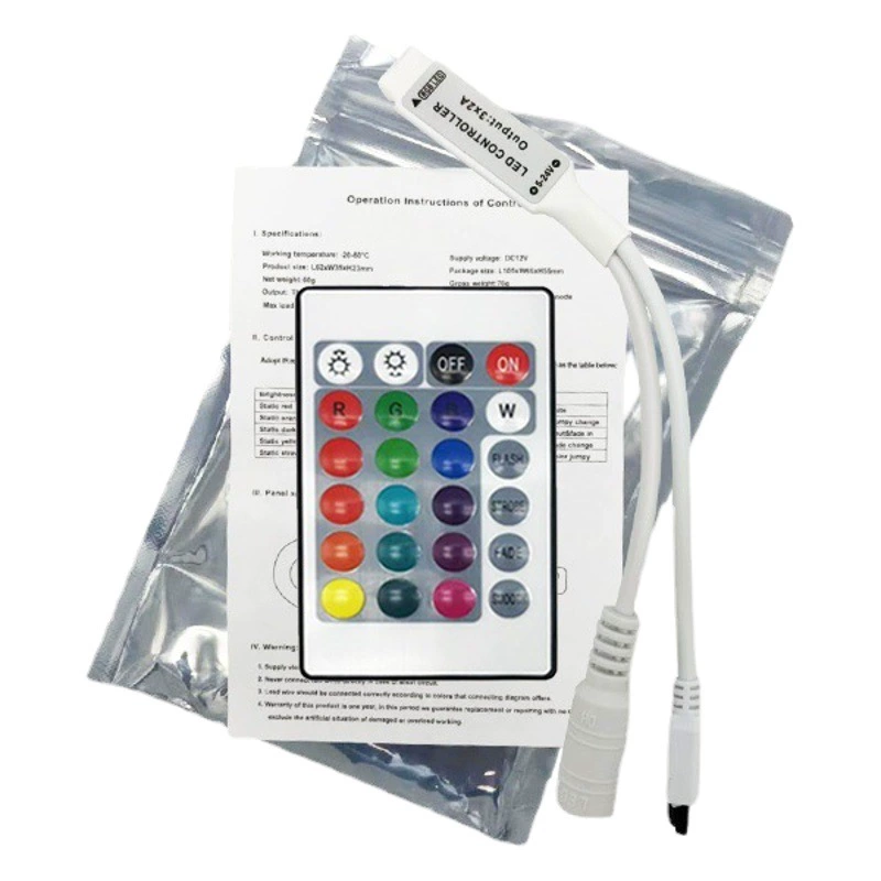 Завод в наличии 24 ключа Мини Инфракрасный красочный контроллер RGB красочный 24 В свет строки светодиодный контроллер полосы света