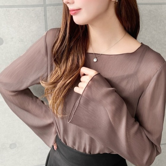 Japanese and Korean Style Southeast Asian Export Hot-Selling Summer Chiffon Shirts, Air Conditioning Shirts, Lace Shirts, Transparent Tops