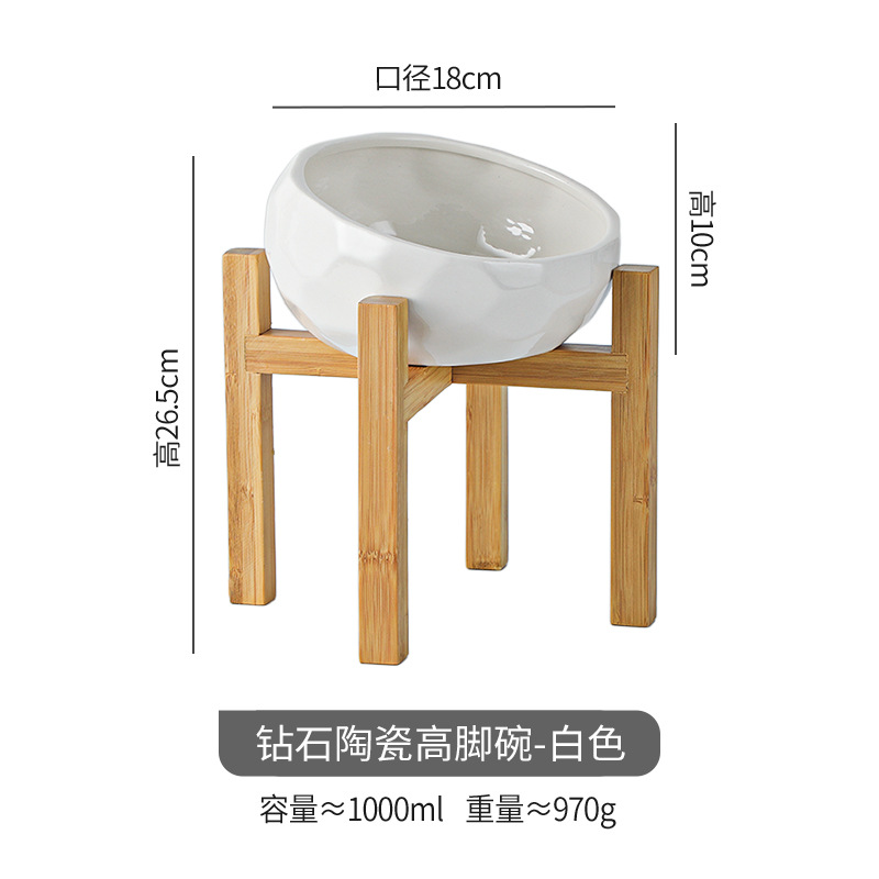 Tazón para mascotas boca oblicua gato tazón de comida tazón de perro cubo francés tazón de comida gran capacidad pie alto oblicuo boca tazón perro grande tazón de cerámica