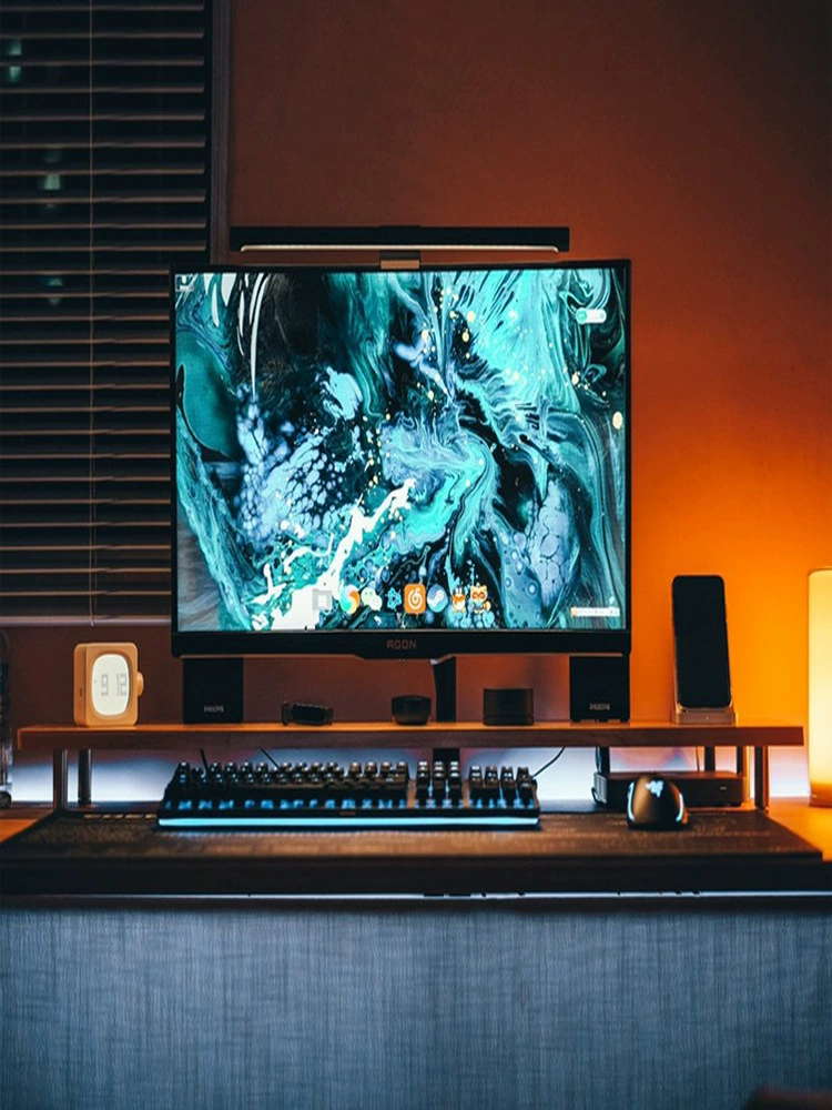 Solid wood computer display frame LCD TV frame office desktop keyboard storage new products