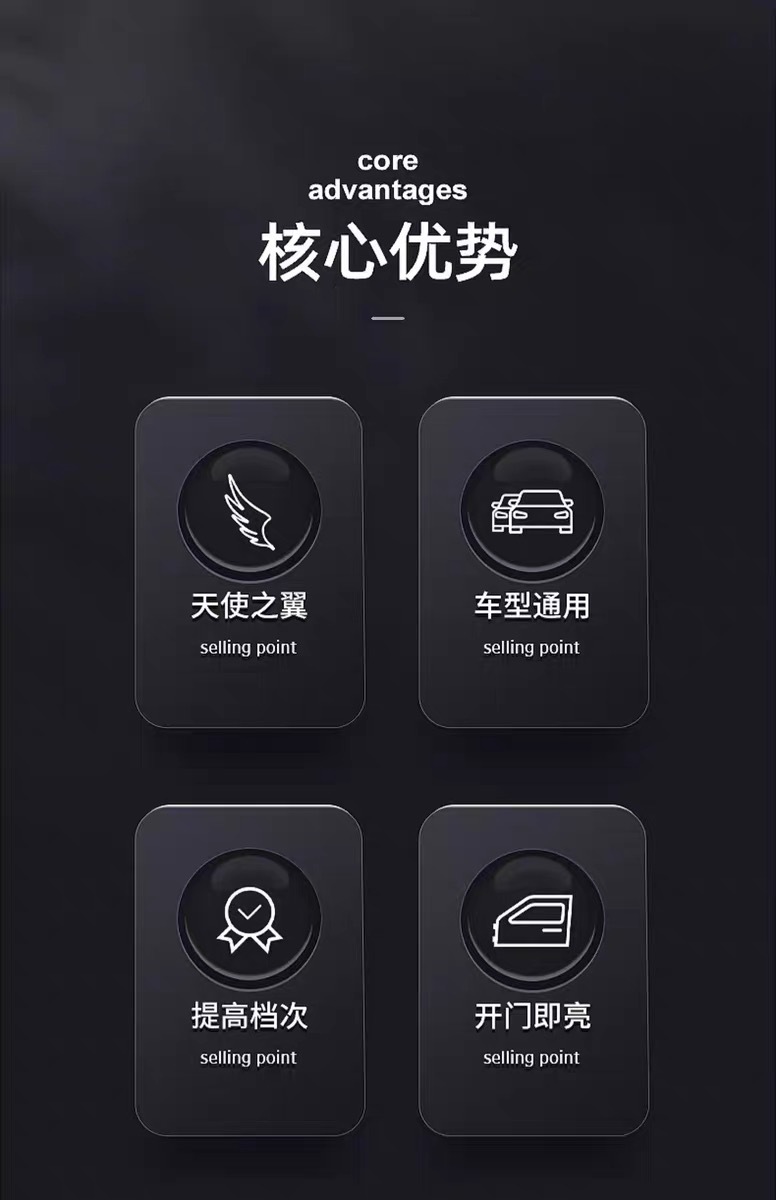 Angel Wings Welcome Light Car Supplies Car Atmosphere Light Door Light Floor Light Car Modification Door Opening Projection