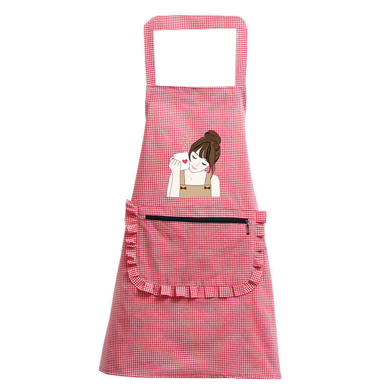 코튼 얇은 지퍼 포켓 소녀-레드