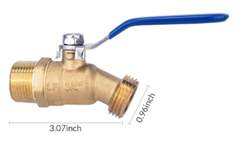 Cross-border brass ball valve 3/4 GHT X 3/4 NPT garden hose threaded faucet switch Specification drawing