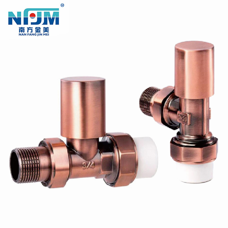 黄铜手动PPR温控阀32角式 暖气片专用 直式恒温调节阀20 25MM