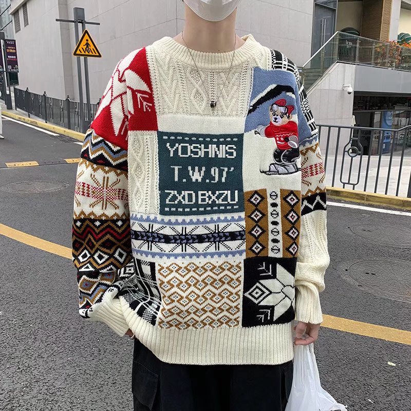 Hong Kong style sweater men's winter loo...