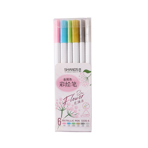 Good knowledge soft painting pen student color painting pen soft head hook line pen hard head metal color marker pen hand accounting pen