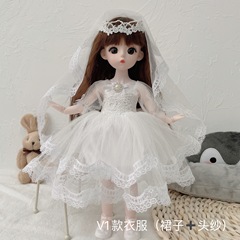 6分bjd娃衣30厘米娃娃換裝衣服可愛甜美連衣裙套裝婚紗裙學院風