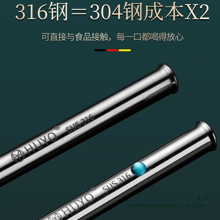 德国316不锈钢吸管套装饮管家用奶茶粗金属弯头吸管非一次性日用1|undefined