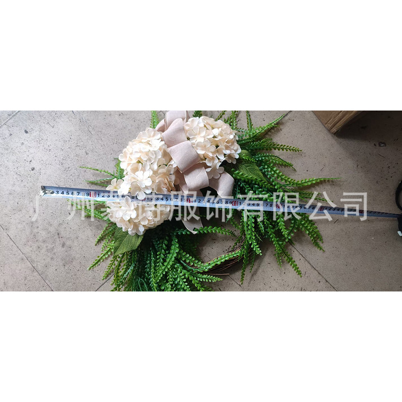 2025年秋季春香槟绣球柳叶花环跨境亚马逊Fall Hydrangea Wreaths|undefined