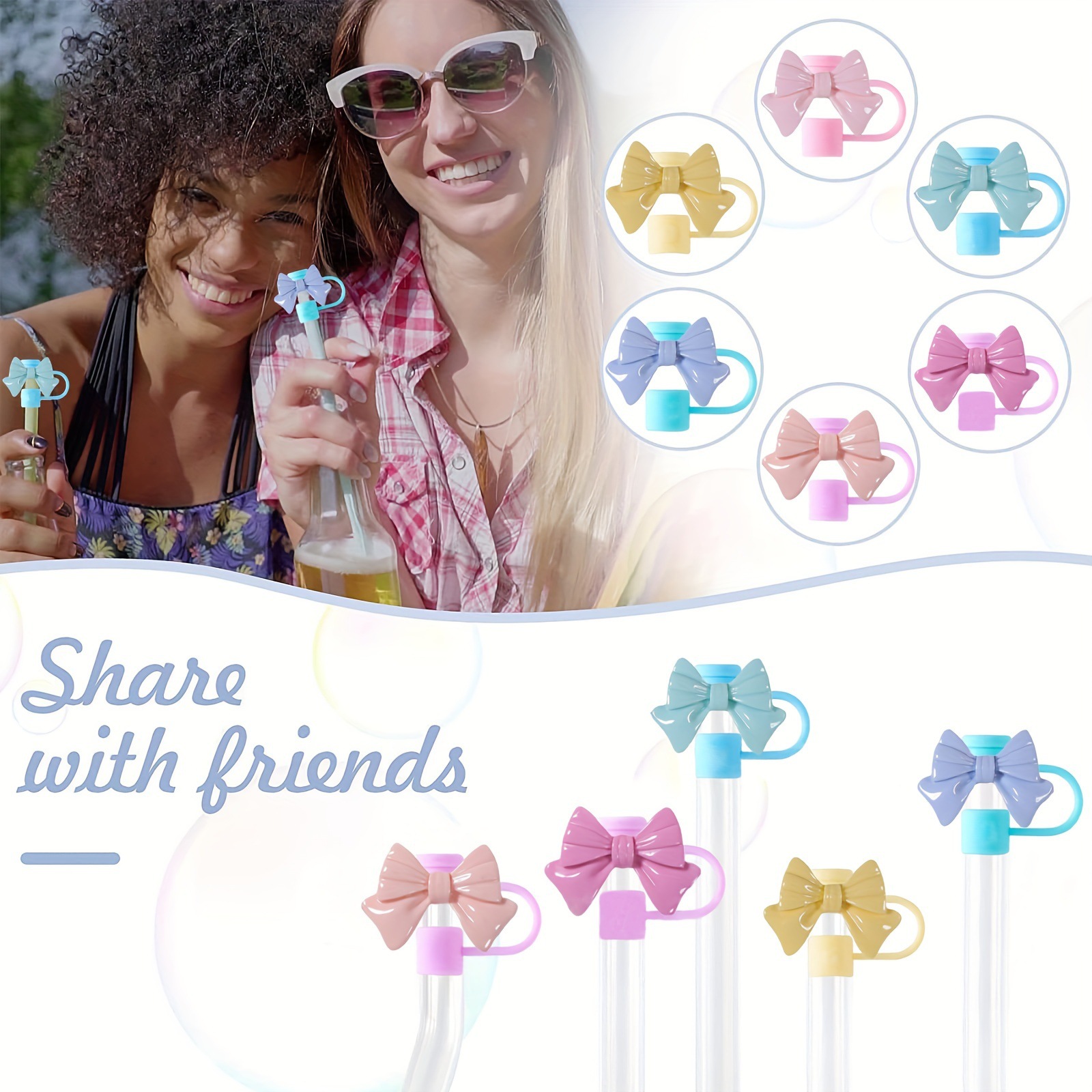 Cubierta de paja de arco para cubierta de paja de silicona para tazas de vidrio StanleyCup 30 oz y 40 oz