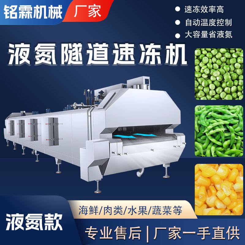 大型豌豆隧道式速冻设备商用玉米粒液氮隧道速冻机果蔬低温速冻机