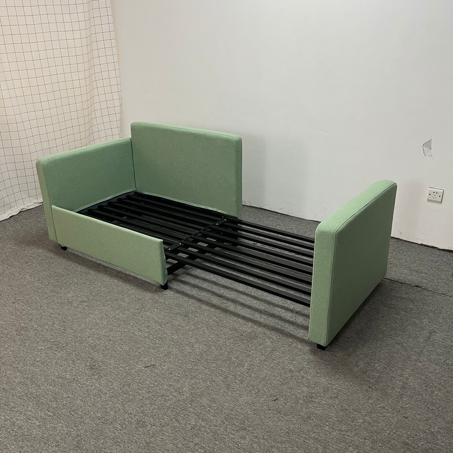 Sofá cama multifuncional de una sola persona con marco de hierro de doble propósito, sala de estar, dormitorio, balcón de doble propósito, sofá simple moderno image 5
