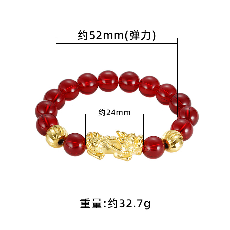 Pulsera de oro de Vietnam hombres y mujeres estilo nacional piedra negra vino rojo imitación oro cuentas accesorios de joyería fábrica suministro directo al por mayor