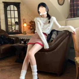 学院风洋气可颜可甜套装裙新款早春长袖针织衫半身裙小个子两件套