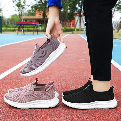Women's 2025 Summer New Middle-Aged Mother Shoes, Lightweight One-Put-On Casual Couple Shoes, Breathable Health Walking Shoes