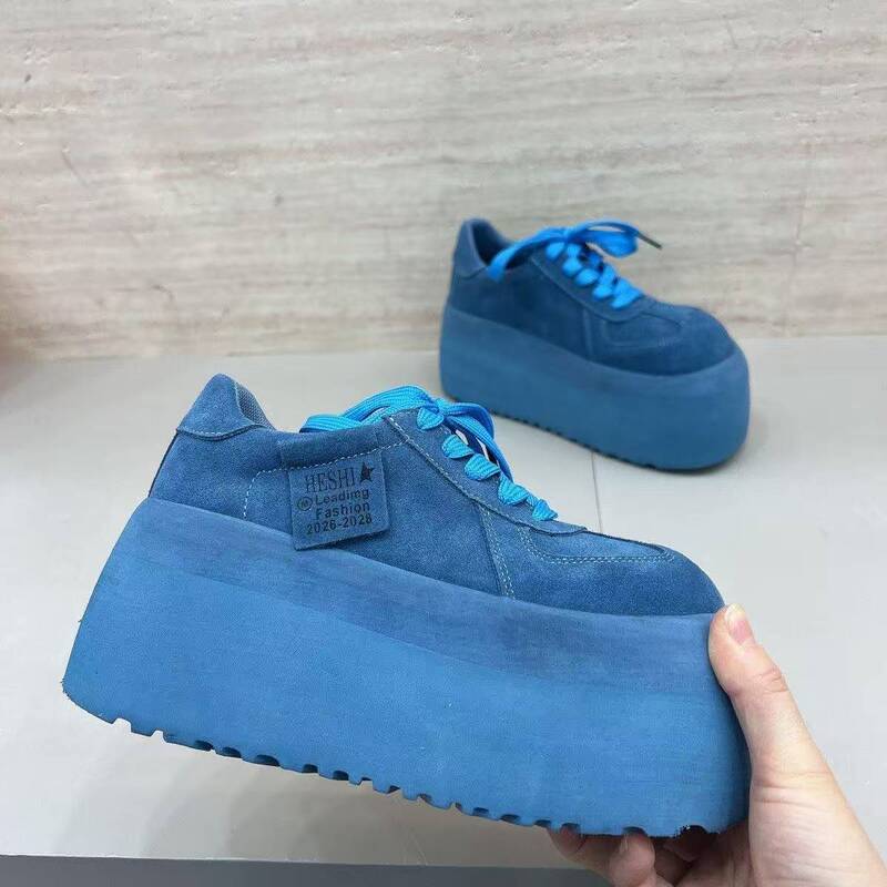 Retro-Style Matte Leather Small-Sized Women's Casual Platform Loafers with Thick Soles and Trendy Collared Design for Autumn and Winter 2026