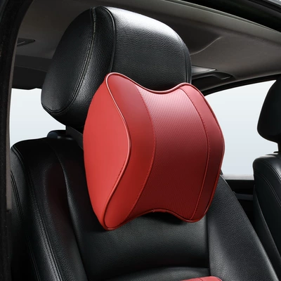 Seat, Universal Driving Pillow — Headrest - leather-headrest-martha-red