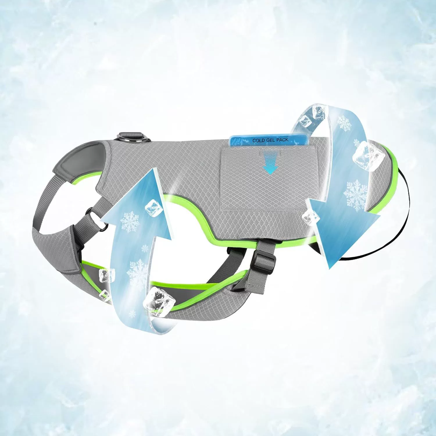 Трансграничный Amazon серый охлаждающий собачий жилет ледяной мешок охлаждающий жилет летний питомец специально регулируемый