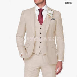 新款男士西装休闲商务婚礼伴郎西服套装西装三件套新郎伴郎宴会