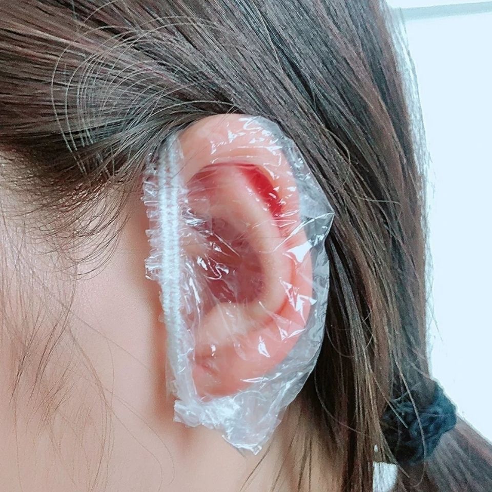 One-time thickened earmuffs, ear holes, bathing, washing, water-proof, beauty and hair coloring earmuffs to protect 100 ears