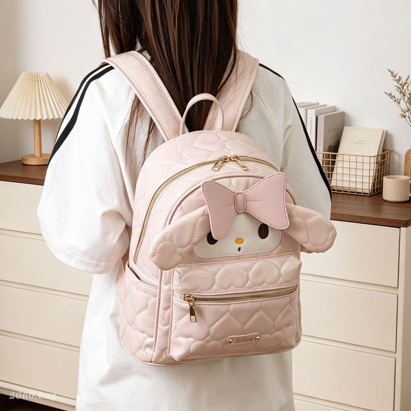 Mochila de gran capacidad para estudiantes de verano 2026 nuevo dulce arco versátil Mochila de alta calidad