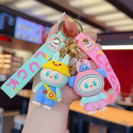 新款圣诞拉布布钥匙挂件PVC可爱立体公仔拉布小羊钥匙扣跨境批发