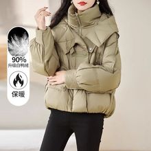 短款羽绒服女冬季小个子品牌新款大码时尚加厚面包服外套