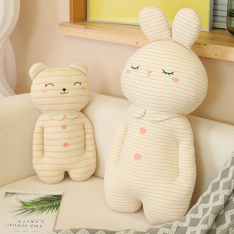 Lindo oso conejo cerdo piel-amigable bebé algodón muñeca niños edredón muñeca cama almohada para dormir muñeca creativa