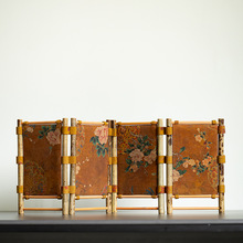 香云纱竹制屏风干泡台茶桌隔断茶道配件桌面屏风茶席茶艺桌布茶席