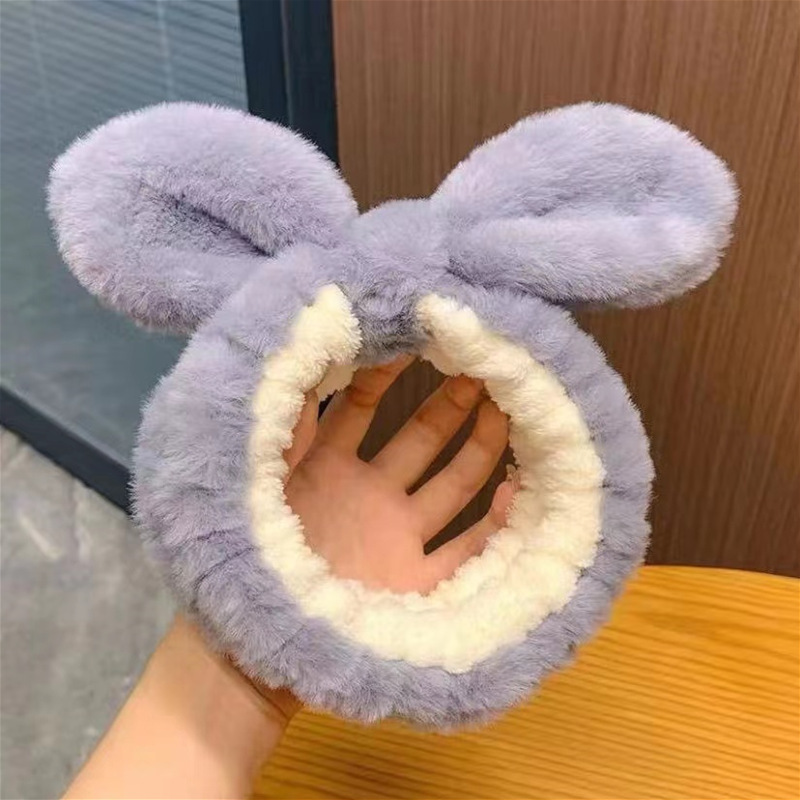 Otoño y invierno dibujos animados peluche lavar la cara cinturón de cabello máscara de mujer lavar la cara cinturón de cabello impermeable estereoscópico impermeable adornamientos de cabello al por mayor