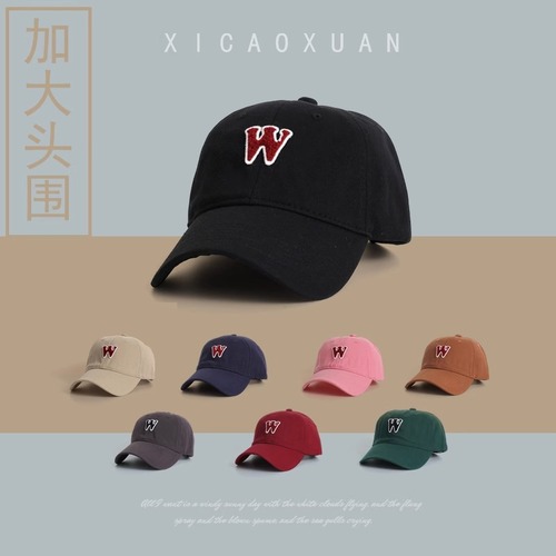 W letter deep top wide hat baseball hat for women with spring style plus a burgundy head circumference burgundy baseball cap showing small soft top for men