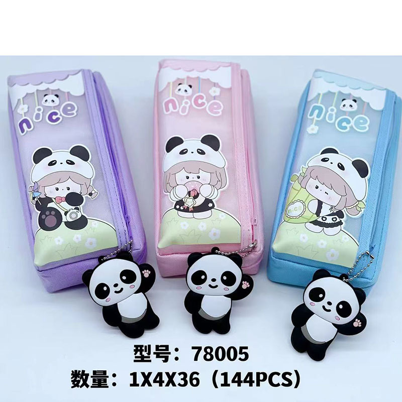 Caja de lápiz creativa caja de papelería de dibujos animados caja de lápiz de arena movediza de aceite de PVC estudiante de gran capacidad bolsa de lápiz al por mayor