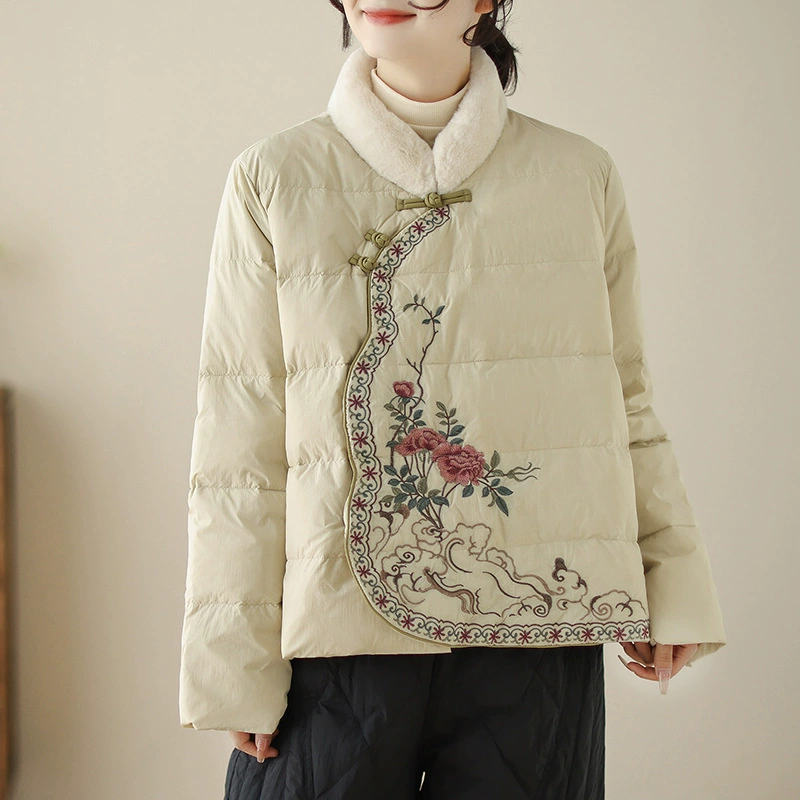 Взрывная винтажная хлопчатобумажная одежда Tang женская зимняя шерстяная куртка с хлопковым воротником