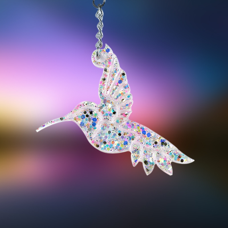 Hummingbird keychain pendant crystal drop glue epoxy resin animal pendant ornaments silicone mold P1417
