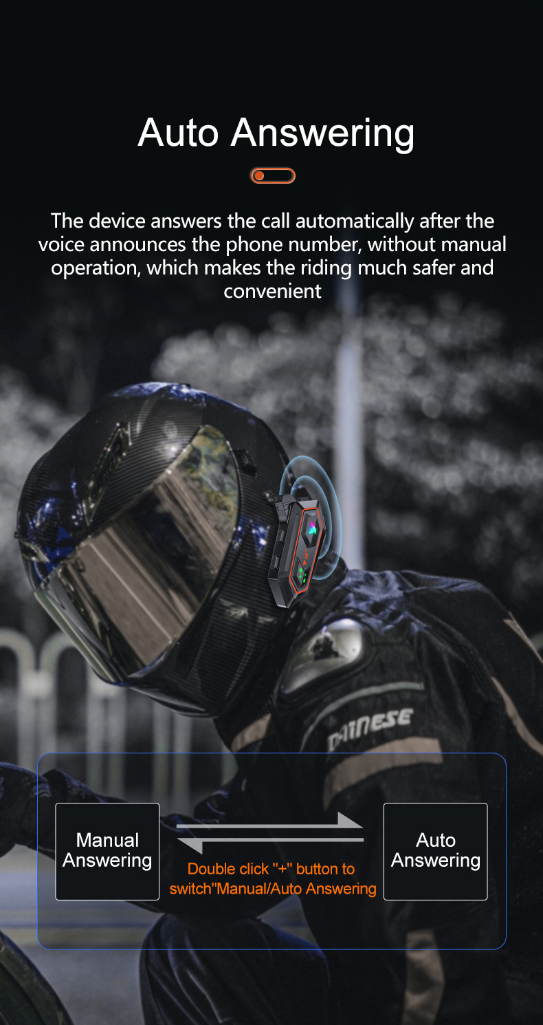 Cross-Border Y202X Helmet Bluetooth Headset Qualcomm Waterproof and Dustproof Long-Lasting Motorcycle Helmet Dual Intercom