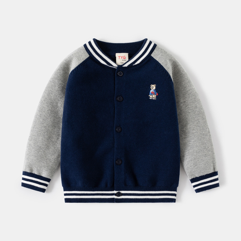Jungen Strickjacke Aus Baumwolle Für Kinder Herbst Pullover_voghion.com