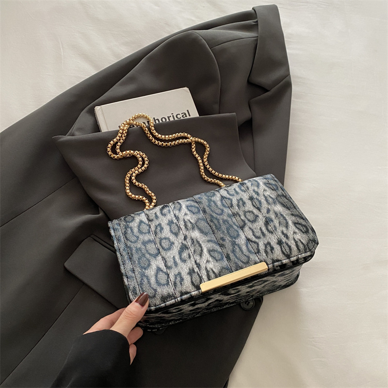 Bolsos de textura de leopardo de alta calidad para mujeres 2024 nueva moda bolso de cadena de hombro para mujeres ins zwang nicho bolso de mochila universal