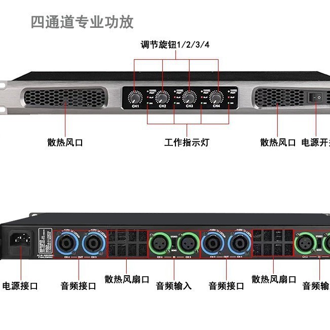 1U デジタルシリーズパワーアンプデジタルリアステージパワーアンププロフェッショナルハイパワーパワーアンプホーム KTV パワーアンプ|undefined