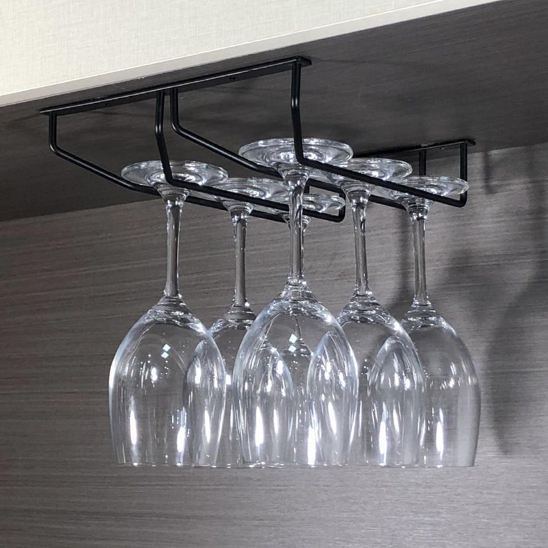 New 304 Stainless Steel Wine Glass Rack Thickened Wine Glass Hanger Wine Cabinet Hanging Upside down Shelf Home Wine Rack