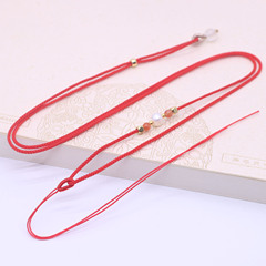 細款四方合金簡約手工珍珠項鍊繩 南紅瑪瑙編織吊墜diy掛脖掛繩