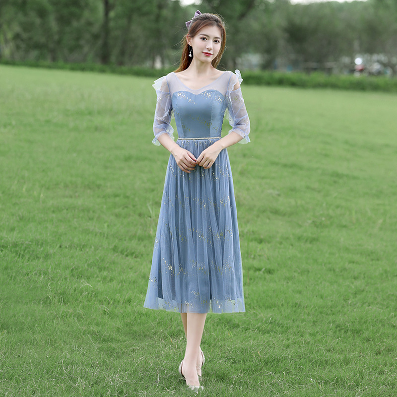 Сине-серый (CV-воротник и средний рукав) 007