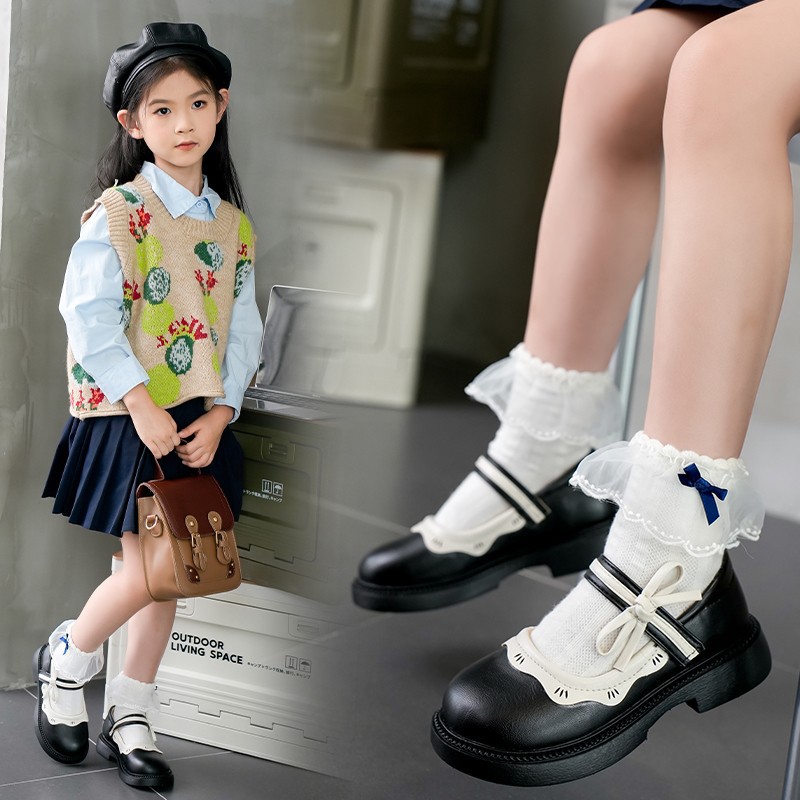 Zapatos de princesa para niñas Otoño 2025 Nueva moda Boknot Zapatos individuales Zapatos de cuero de suela blanda Zapatos de guisantes para niños Tendencia image 4
