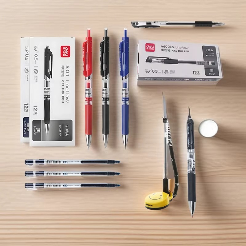 브랜드 젤펜 0.5mm 서명펜, 푸쉬식 블랙 스프링형 워터펜, 사무용품 문구 도매