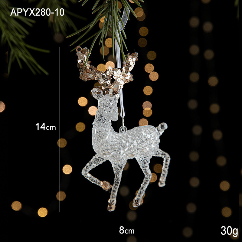 クリスタル質感Swanlaceアクリルキラキラ透明雪クリスマスツリーペンダント鈴装飾品|undefined