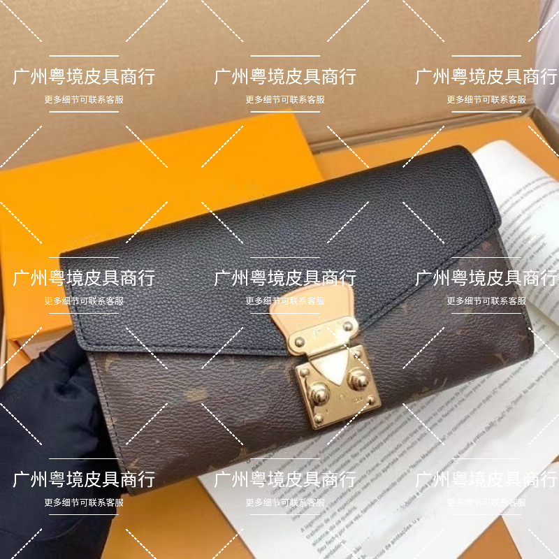 Cross-Border Foreign Trade Supply of Luxury High-End Original Longchamp Long Wallet with Monogram Pattern, Card Holder, High-Quality Version of Famous Brand Wallet
