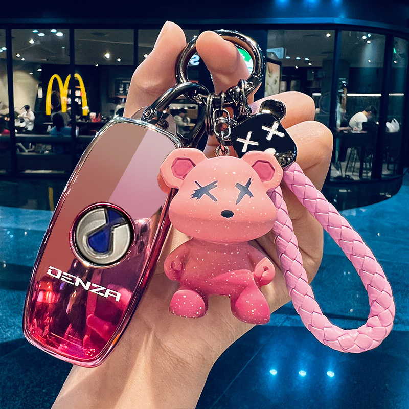 B [그라디언트 체리 파우더] 폭력곰 땋은 밧줄 그라디언트 베어