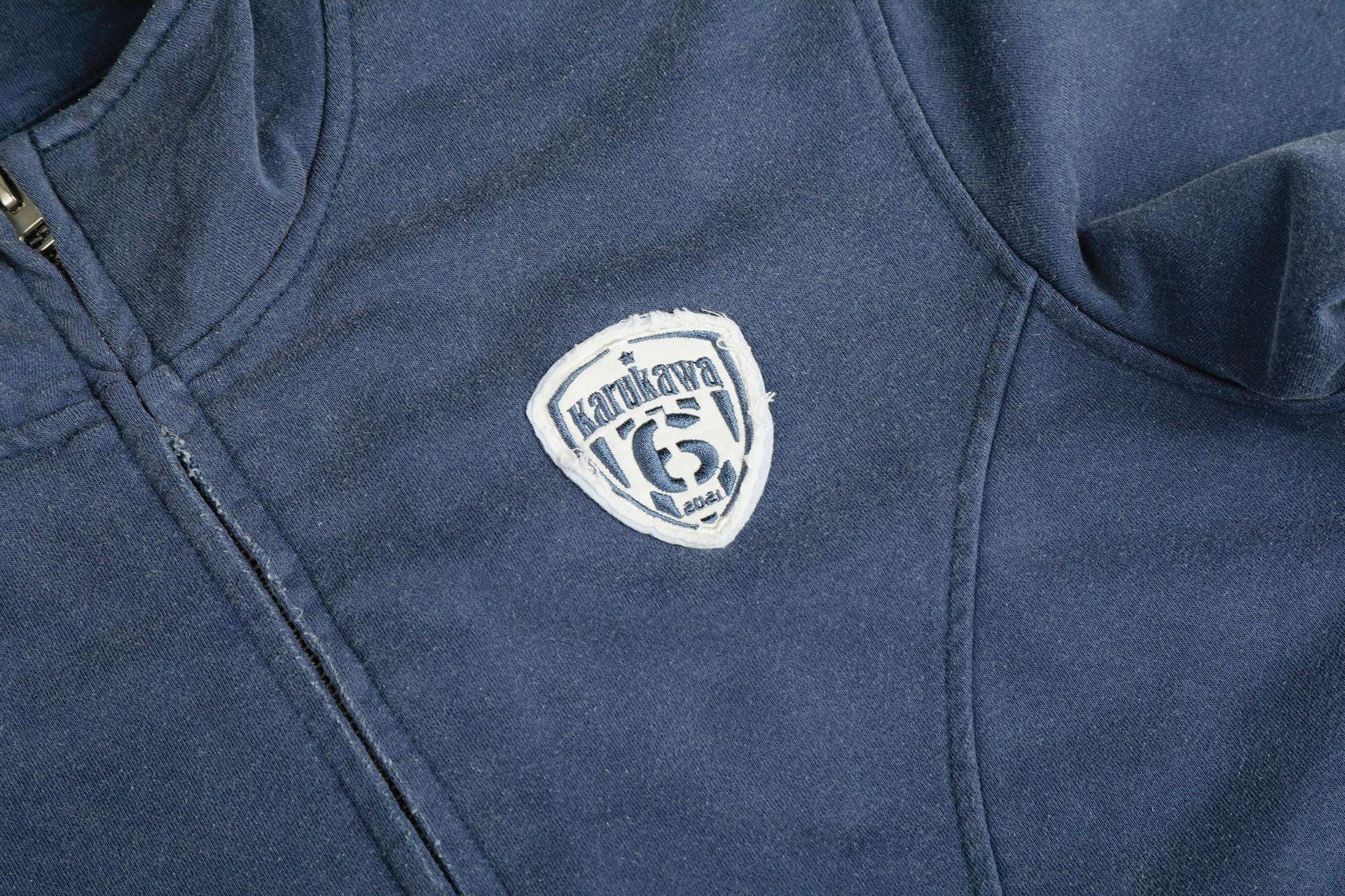 11KN Vintage Embroidered Stand Collar Zip-Up Jacket