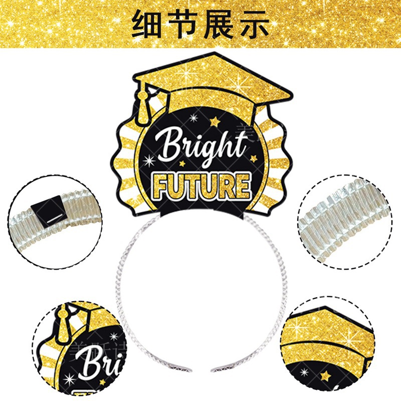 Suministro directo de fábrica ceremonia de graduación decoración diadema accesorios para el cabello fiesta de graduación atmósfera decoración suministros accesorios de foto